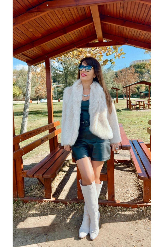 Astarlı İthal Suni Kürk Siyah