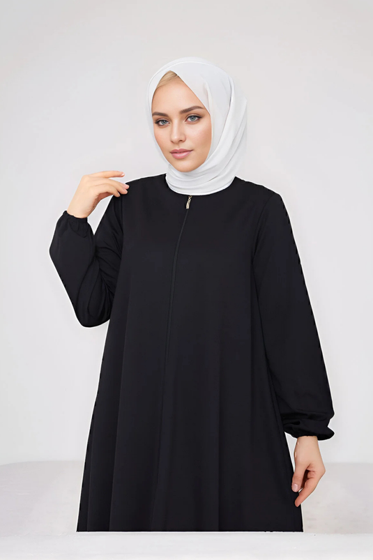 Fermuarlı Mevlana Tesettür Ferace