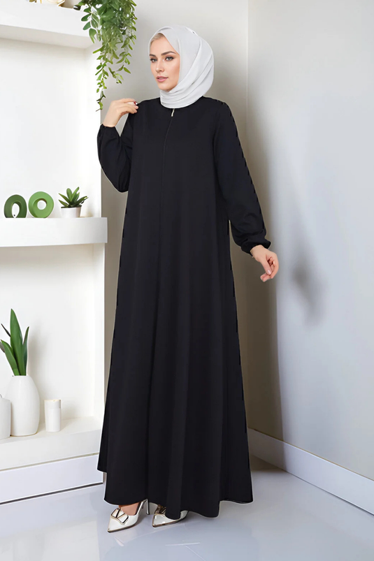 Fermuarlı Mevlana Tesettür Ferace