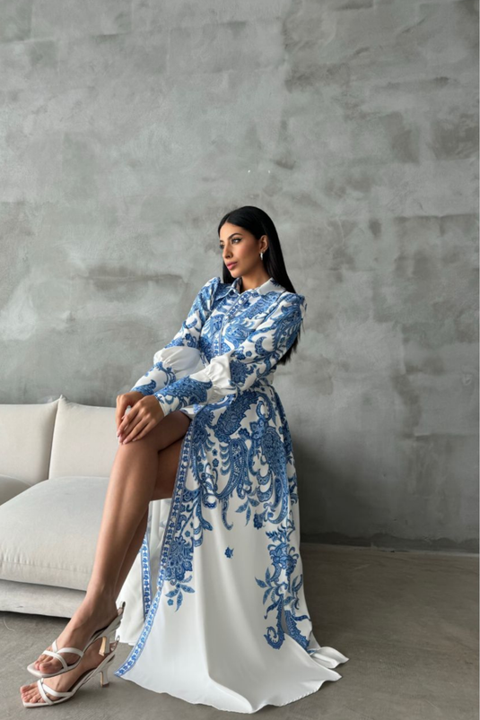 Atlas Kalın İç Göstermez Kumaş Elbise (KEMER DAHİLDİR)-4220