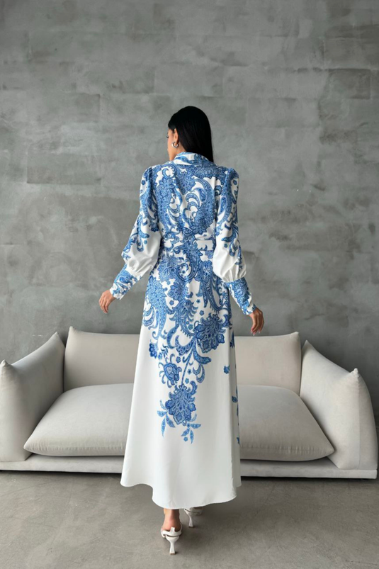 Atlas Kalın İç Göstermez Kumaş Elbise (KEMER DAHİLDİR)-4220