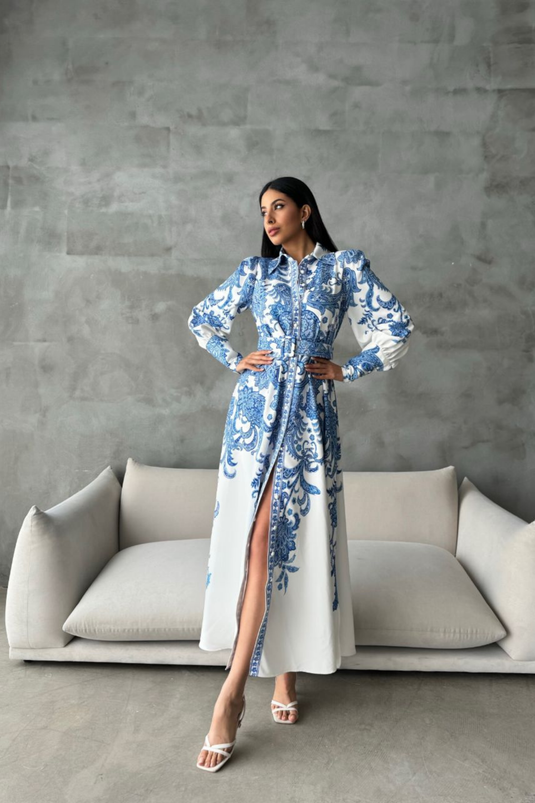 Atlas Kalın İç Göstermez Kumaş Elbise (KEMER DAHİLDİR)-4220