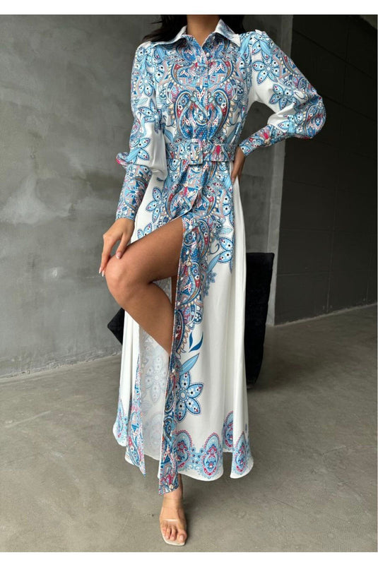 Atlas Kumaş Elbise (KEMER DAHİLDİR)-beyaz Nhn24