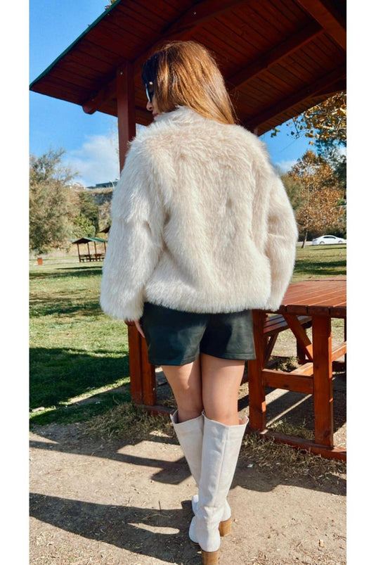 Astarlı İthal Suni Kürk Siyah