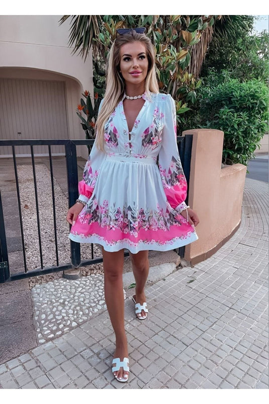 Atlas Kumaş Elbise Pembe