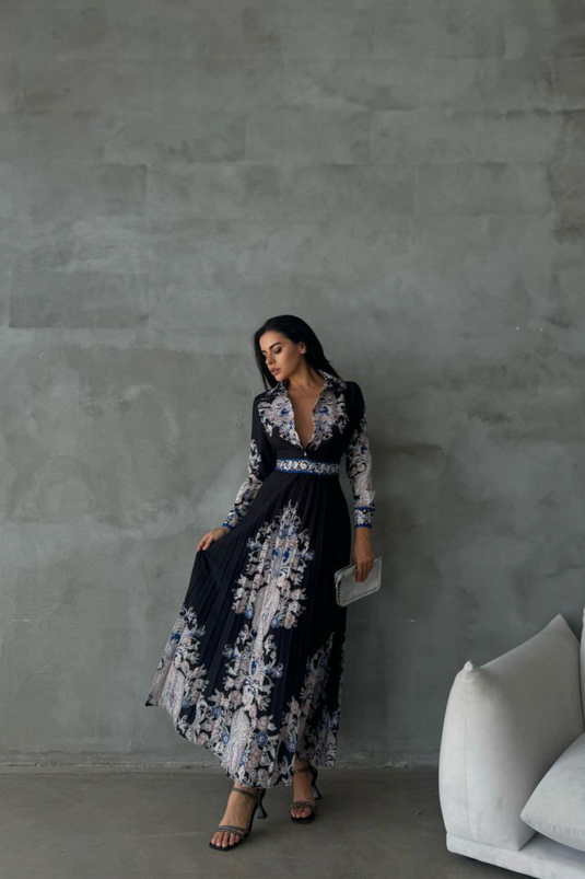 Atlas Kumaş Elbise -42131