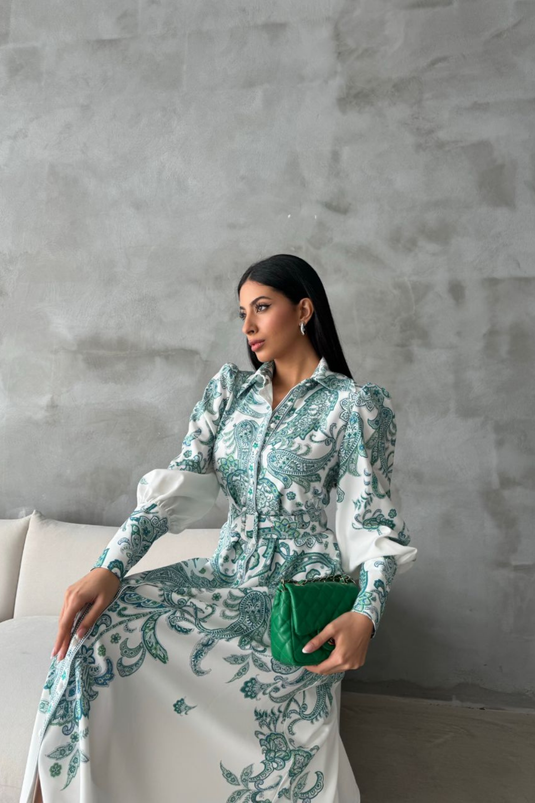 Atlas Kalın İç Göstermez Kumaş Elbise (KEMER DAHİLDİR)-4220