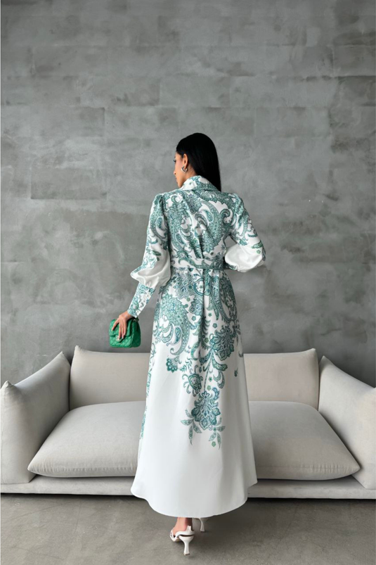 Atlas Kalın İç Göstermez Kumaş Elbise (KEMER DAHİLDİR)-4220